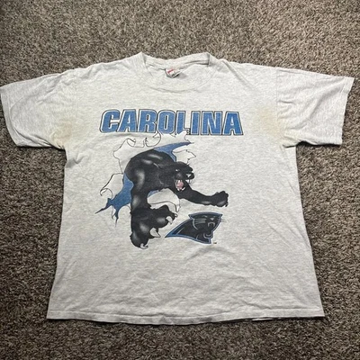 Camiseta De Colección Años 90 1993 NFL Carolina Panthers Sir Purr Dos Caras Gráfico XL Foto 1 de 4