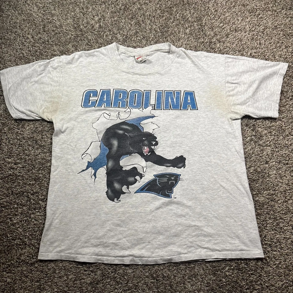 Camiseta De Colección Años 90 1993 NFL Carolina Panthers Sir Purr Dos Caras Gráfico XL Foto 1 de 4