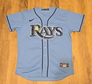 Tampa Bay Rays Wander Franco Jersey Large L Fully Stitched Mens Button Up - Picture 1 of 11