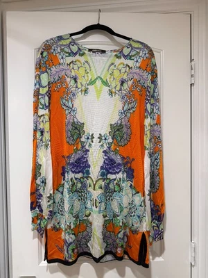 Roberto Cavalli Orange Purple White Long Sleeved Tunic - MSRP $1500 - Size 44/8 - Image 1 of 4