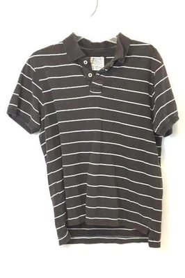 Mossimo Button Up Shirt Collared Brown White Stripes V Neck Boy's Size Medium - Image 1 of 4