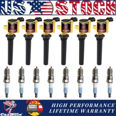 Conjunto de 6 bobinas de ignição + 8 velas de ignição para Mazda Tribute 2001-2009 DG500 - Imagem 1 de 4