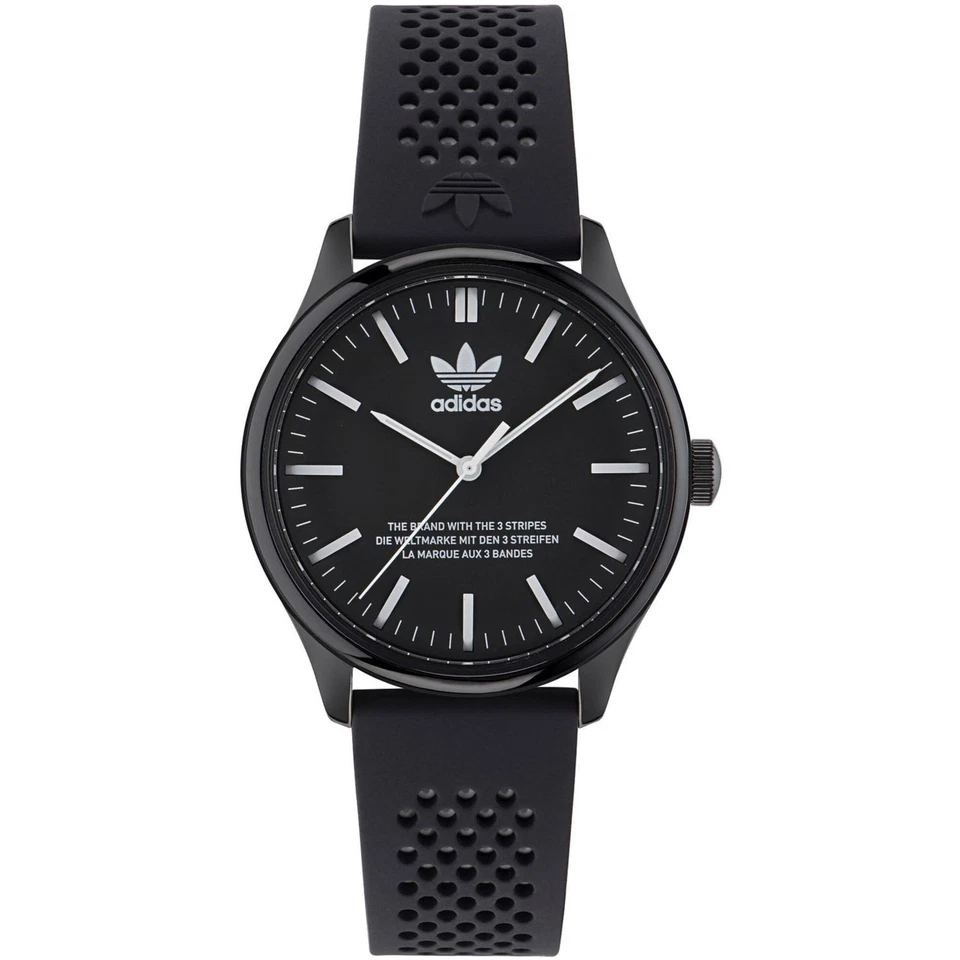 Adidas Reloj Hombre Originales Cuarzo Esfera Negra Correa Goma Silicona AOSY23031 Foto 1 de 1