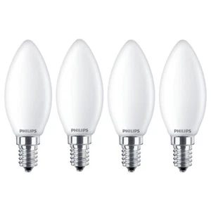 4 x Philips LED Lampen Kerzen 4,3W = 40W E14 matt 470lm neutral kaltweiß 4000K - Bild 1 von 2