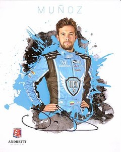 2016 CARLOS MUNOZ signed INDIANAPOLIS 500 UFD PHOTO CARD POSTCARD INDY CAR HONDA