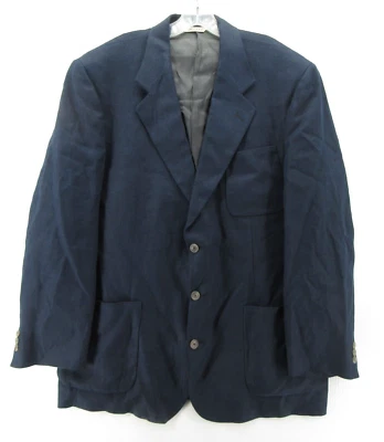 Abrigo Deportivo DE COLECCIÓN Eddie Bauer Hombres 44 Alto Azul AKA Blazer Lino Chaqueta Safari Foto 1 de 4