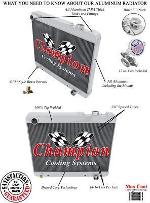 Radiador Supply Champion 4 filas todo aluminio para Pontiac Catalina 1961-1964 Foto 1 de 4