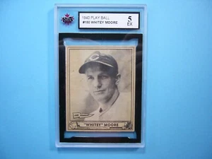 1940 PLAY BALL GUM INC. MLB BASEBALL CARD #150 WHITEY MOORE KSA 5 EX NICE!! GL - Picture 1 of 2