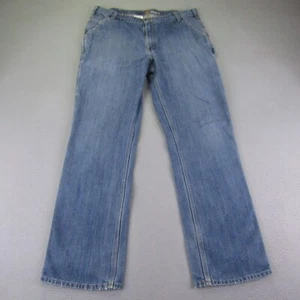 Carhartt Jeans Mens 38x34 Blue Denim Relaxed Fit Pants High Rise Holter Dungaree - Picture 1 of 15