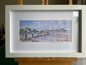 Southwold beach huts. Panorama. L.e. print signed in frame - Picture 1 of 7