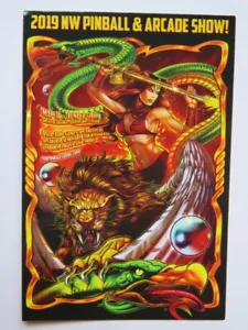 Postkarte: 2019 Neu Flipper & Arcade Show ~ Tacoma, Washington ~ 400 + Spiele ++ - Bild 1 von 2