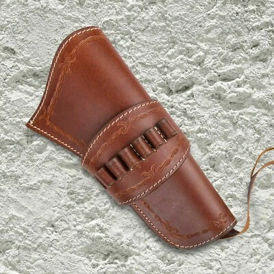 22/.45/.357/38CAL LEATHER SINGLE ACTION DRAW REVOLVER HOLSTER CHOOSE GUN MODEL - Image 1 of 4