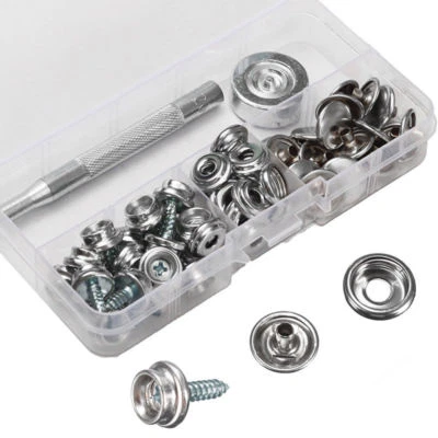 62pcs Boat Marine Canvas Snap Cover Button Fastener Socket Kit Stainless Steel - Image 1 of 4