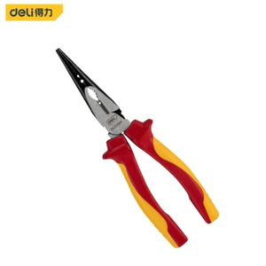 Alicates de nariz de aguja aislados de alto voltaje deli Alicates de electricista VDE 1000V - Imagen 1 de 8