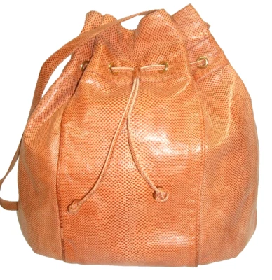 Bolso de Hombro Judith Leiber Marrón Reptil Cuero Repujado Cordón Cubo ¡EXCELENTE ESTADO USADO! Foto 1 de 4