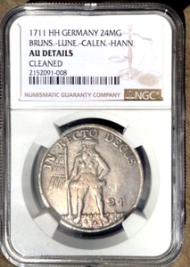 1711 German States Brunswick Luneburg Calenberg 2/3 Taler 24 MG NGC AU Germany - Picture 1 of 2