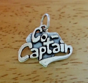 Sterling Silber 18x22mm Cheerleader/Bohrer Co-Captain Charm! - Bild 1 von 3