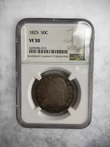 1825 VF30 NGC Capped Bust Liberty Silver Half Dollar - Picture 1 of 4
