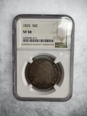 1825 VF30 NGC Capped Bust Liberty Silver Half Dollar - Image 1 of 4
