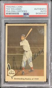 Ted Williams Signed 1959 Fleer #14 Baseball Card Red Sox Autograph HOF PSA/DNA