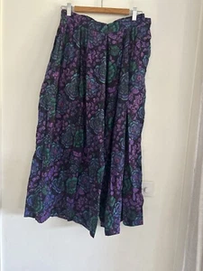 Anokhi For Taraliya Wide Leg Pants Size Large L 100% Cotton Floral - Picture 1 of 11