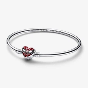 New Genuine Pandora x Marvel SpiderMan Mask Clasp Moments Bangle ~592324C01-19cm - Picture 1 of 5