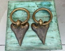 Antique Primitive Handcrafted Brass Peacock Head Design Heavy Ring Door Knocker 