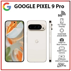 (New) Google Pixel 9 Pro 5G 16GB+256GB PORCELAIN Unlocked Android Mobile Phone - Afbeelding 1 van 7