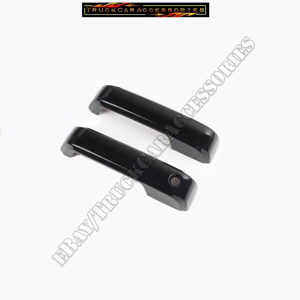 Cubiertas de manija de 2 puertas negras brillantes para Ford F150 2015 16 17 18 2019 SIN Smart Foto 1 de 1