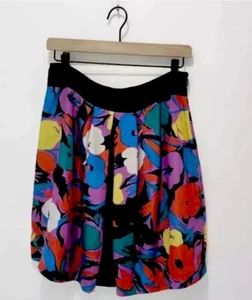 Seidenrock mehrfarbig Blumenmuster Plissee Damengröße 6 von Anthropology " - Bild 1 von 6