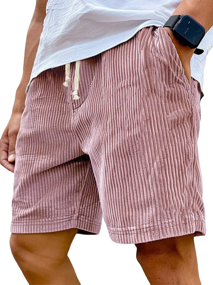 Hot Corduroy Drawstring Elastic Waist Pacificozy Shorts, Beach Short Pockets - Image 1 of 4