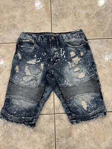 Mens 34 The Heritage By America 76 1776 Denim Acid Washed Distressed Jean Shorts - Picture 1 of 8