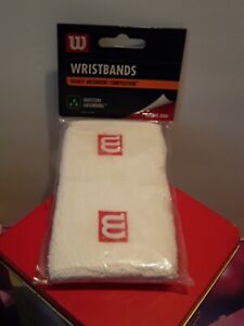 VTG 2002 New Pack Of Wilson Highly Absorbent Sport Composition Wristbands White 