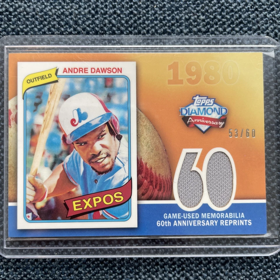 2011 Topps 60th Anniversary Reprints Relics /60 Andre Dawson #60ARR-AD HOF - Image 1 of 2