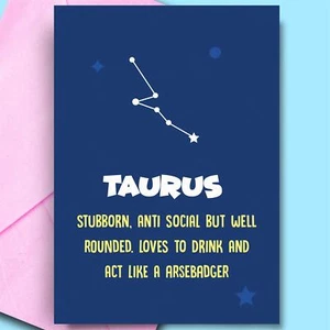 Horoscopes Birthday Cards Taurus Zodiac Astrology bday cards - Picture 1 of 3