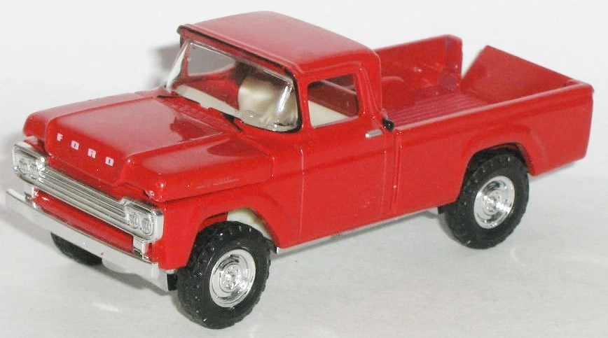 1/64 = 59 Ford F-250 1959 = capó de 3/4 toneladas y portón trasero abierto = camioneta pickup 4x4 Foto 1 de 4