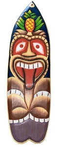 "Tabla de surf de piña 24"" TIKI MAN LETRERO DE MADERA ARTE DE PARED DECORACIÓN TIKI TROPICAL" - Imagen 1 de 2