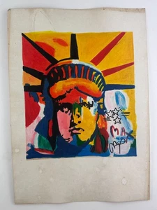 Peter Max COA Signed Painting Original Drawing Vintage - Picture 1 of 3