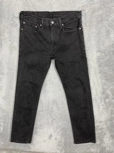 Levis Jeans Mens 34x32** Black 502 Regular Taper Denim Zip Fly 5-Pocket Classic - Picture 1 of 9