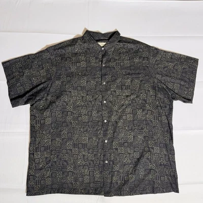 Tori Richard, RN #20957, абстрактный, сделано в США, 100% хлопок газон, черный, мужской, 3 X - Изображение 1 из 4