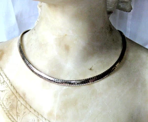 Sterling Silver 925 Omega Necklace Milor Italy 24 g 17 Inches - Picture 1 of 6