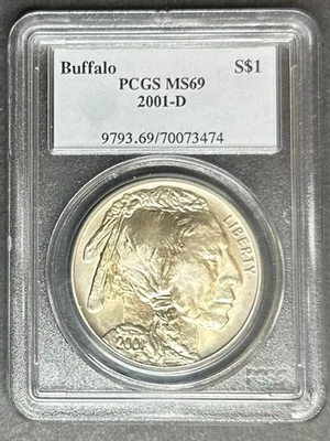 2001-D Buffalo Dollar PCGS MS-69, Buy 3 Items, Get $5 Off! - Image 1 of 2