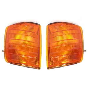 Pair Front Turn Signal Corner Light Covers Fit For Benz 190E 190D W201 1982-1993 - Picture 1 of 8