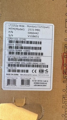NEW Lenovo ThinkVision LT2252p 22" 1680x1050 Monitor DP DVI VGA Sealed - Image 1 of 4