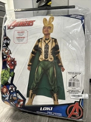 Marvel Avengers Loki Child Costume Medium (8-10) Muscle Chest, Suit, Cape, Head - Image 1 of 2