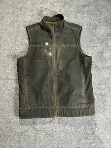 Kuhl gilet vintage tinto patina lavaggio scuro Burr uomo XL robusto verdastro vedi desc - Foto 1 di 8
