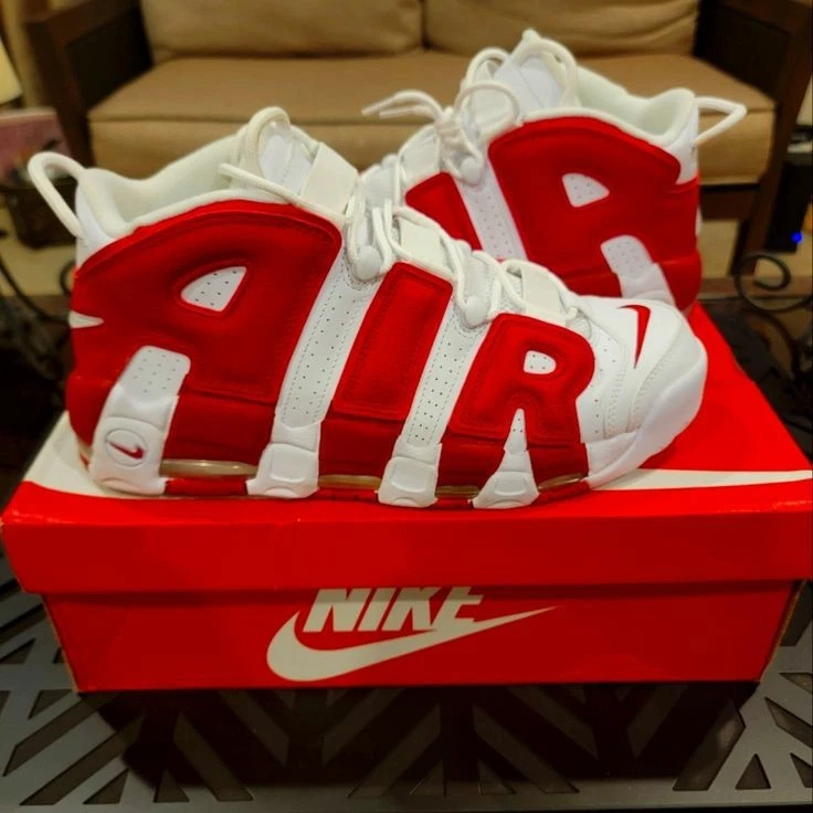 Nike Air More Uptempo '96 Blanco Rojo Universitario Talla 8 con Hombre Foto 1 de 1