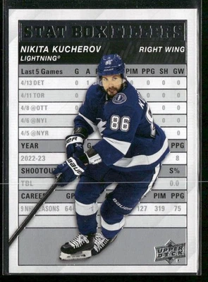 2023-24 Upper Deck Series 1 - Stat Box Fillers Nikita Kucherov #SB-1 - Image 1 of 2