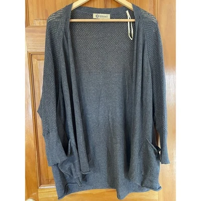 Cárdigan Mujer Democracy Talla M Azul Largo Abierto Frontal Botones en Mangas Bolsillos Foto 1 de 4