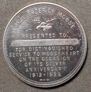 D098 Leal Orden de Alces, para servicio distinguido a Mooseheart 1938 - Imagen 1 de 2